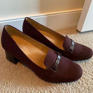 Burgundy suede heels